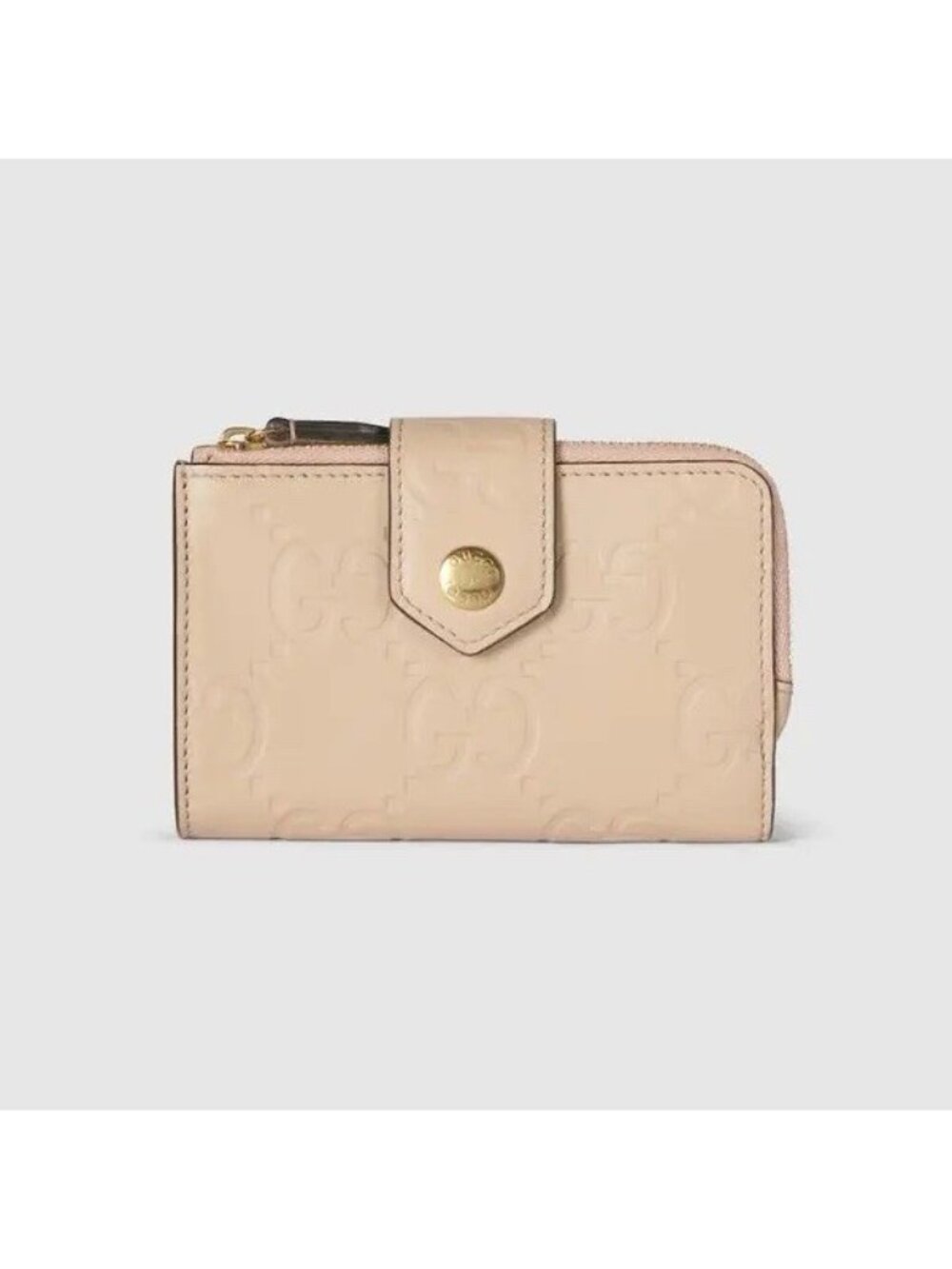 NEW GUCCI GG Medium Beige Wallet Leather 100% Authentic